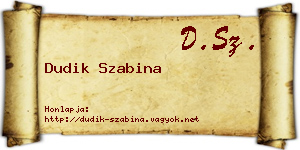 Dudik Szabina névjegykártya